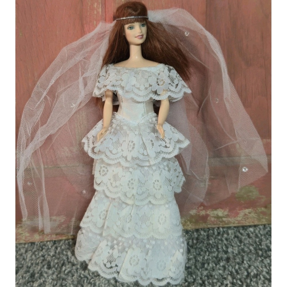VINTAGE 1994 Mattel Barbie Bridal Collection 2 Piece Wedding DRESS & VEIL ONLY